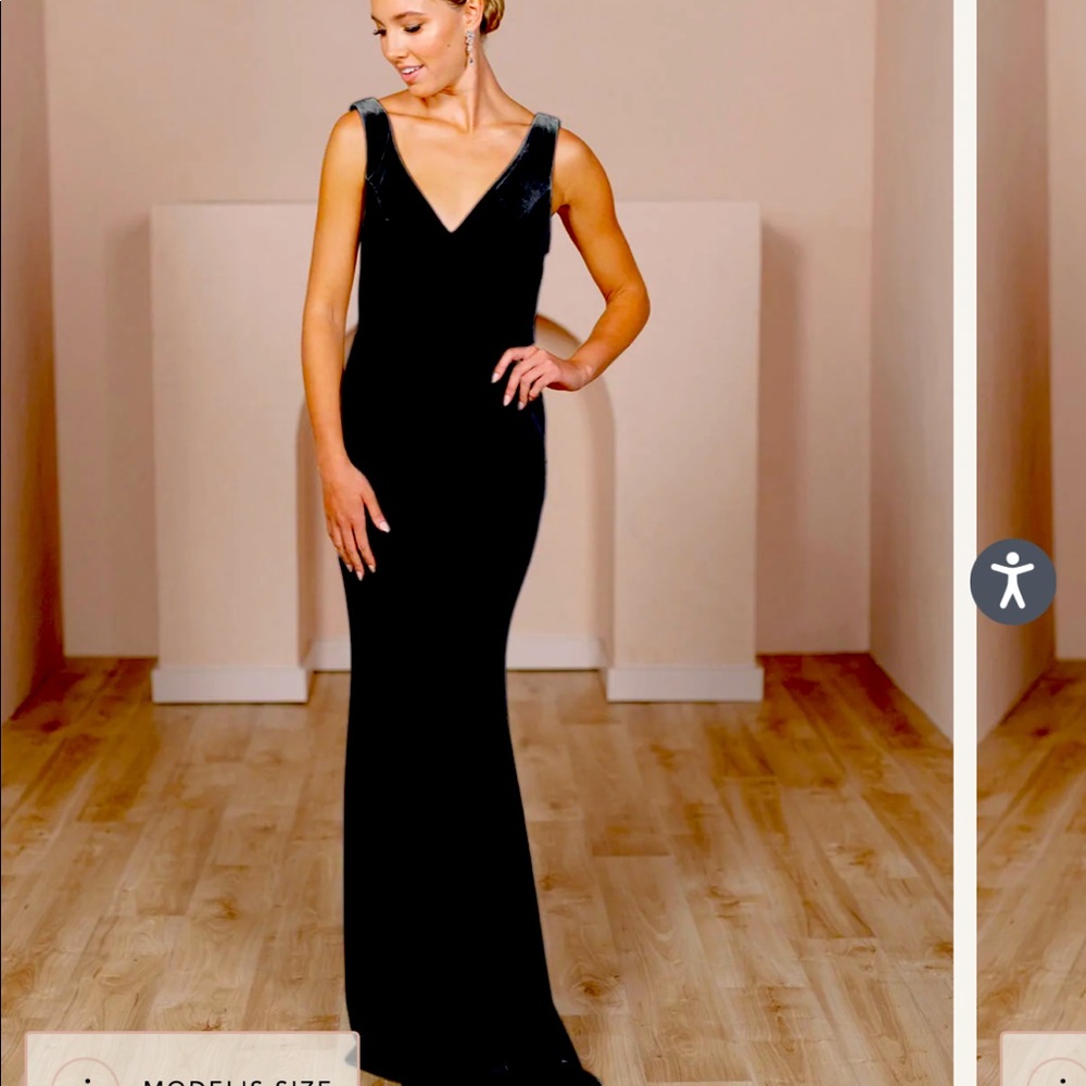 Revelry Dakota Dress in black satin - worn once like new condition size 10